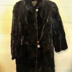 Duplers womens midlength fur coat